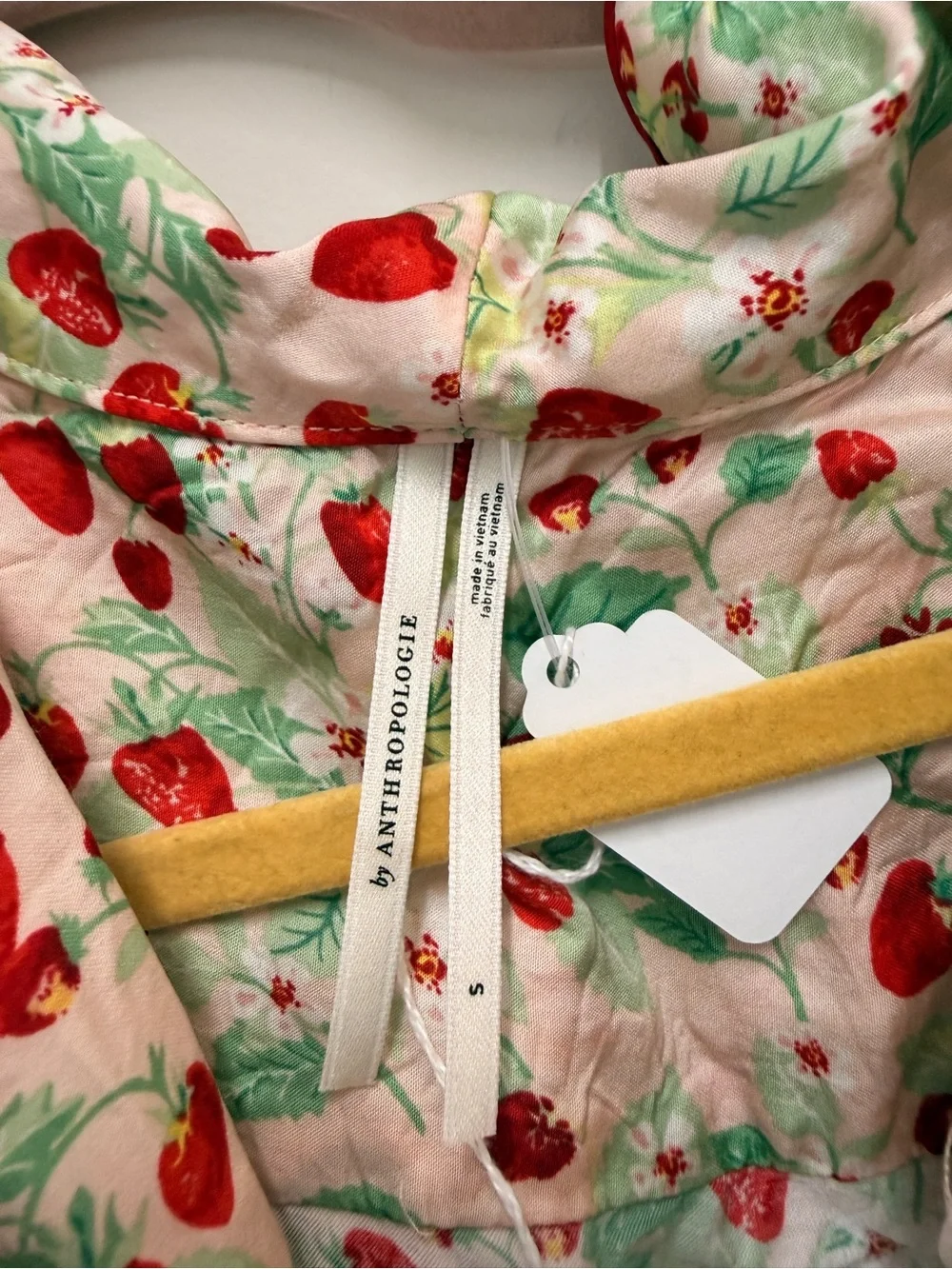 Anthropologie Cream Lounge Shorts with Red Strawberry Print